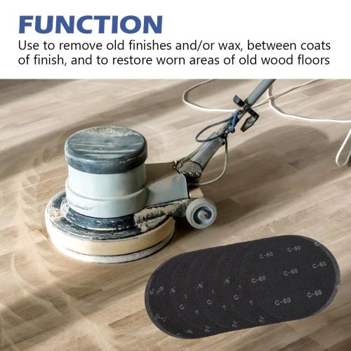 HUAALIUCHE 17-Inch Floor Sanding Screen Discs (30-Pack Variety Kit) | 10x 60 Grit, 10x 80 Grit, 10x 120 Grit | Heavy-Duty Silicon Carbide Mesh for Wood, Concrete, Reusable Buffer Pads