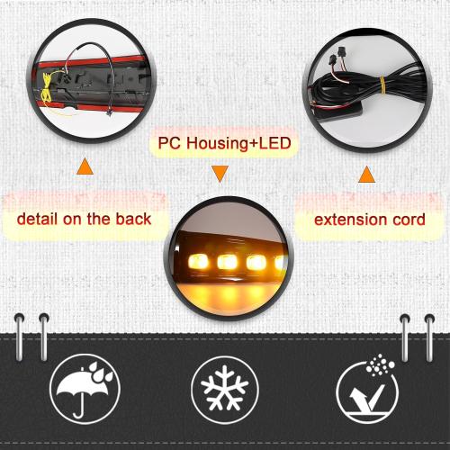 BINQIGOO LED Front Bumper Fog Light Daytime Running Lamp White/Amber Dynamic Sequential Flash Turn Signal Light DRL Compatible with Ford Bronco 2021-2023（Not for Sport/Plastic Bumper）