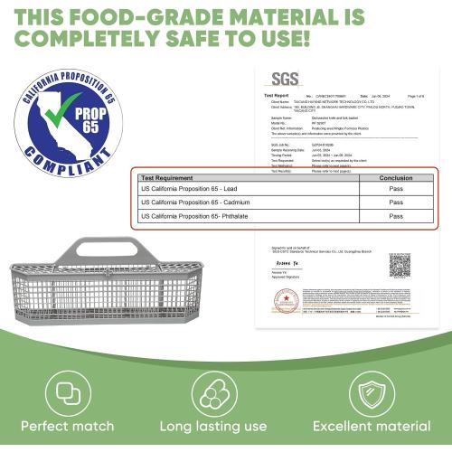 WD28X10128 Universal Dishwasher Utensil Silverware Cutlery Basket Compatible with GE Whirlpool Kenmore Maytag Frigidaire KitchenAid Samsung LG Dishwasher,Part No.WD28X10127, WD28X10131