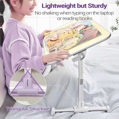 Laptop Bed Tray Table, Nearpow (Larger Size) Adjustable Laptop Bed Stand, Portable Standing Table with Foldable Legs, Foldable Lap Tablet Table for Sofa Couch Floor - Large Size