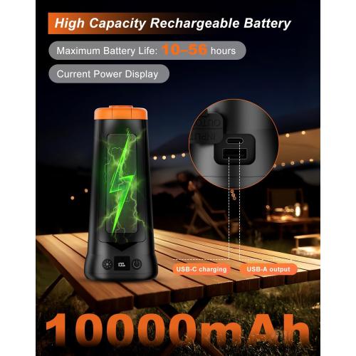 Camping Light with Stand 85.9 Rechargeable Cordless 5500 High Lumens LED Work Light, 10000mAh Solar Magnetic Waterproof Emergency, Dimmable Camping Essentials Gear with Detachable Tripod