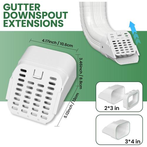 2-Pack Type-A 3 x 4 or 2 x 3 Gutter-Downspout Guard, White