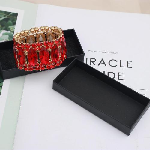 Women’s Elegant Wedding Bridal Crystal Double Row Marquise-Shape Leaf Stretch Bangle Bracelet Bride Jewelry for Women