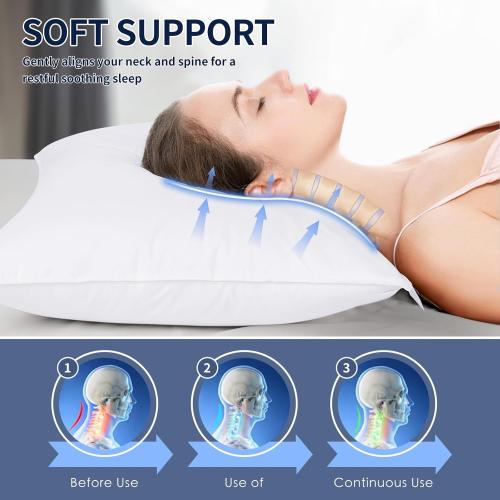 Luxury Canadian White Goose Down Pillow Standard Size- 750  Fill Power, 800 Thread Count Cotton Shell, Soft Down Pillows for Sleeping, Hotel Collection Pillow for Neck Pain Relief (1 Pack, 20x26)