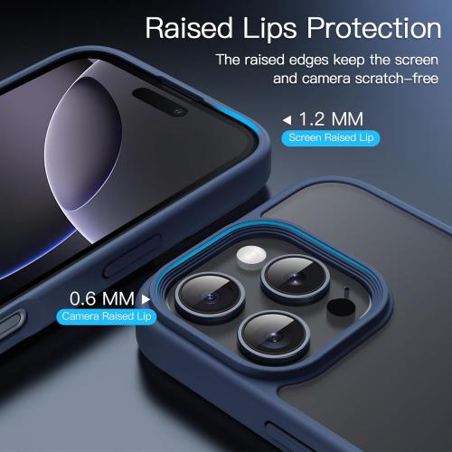 Size iPhone 16 Pro Max 6-9 inch JETech Matte Case for iPhone 16 Pro Max 6.9-Inch, Shockproof Military Grade Drop Protection, Frosted Translucent Back Phone Cover, Anti-Fingerprint