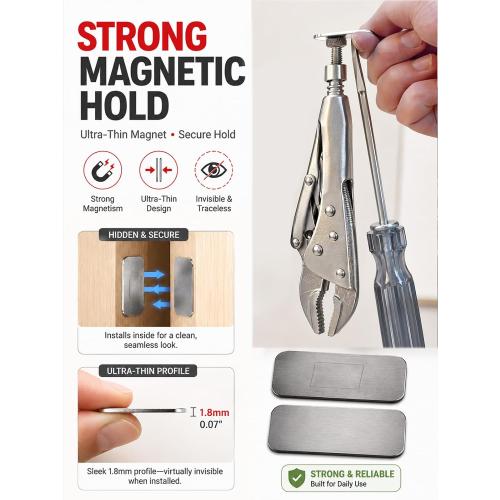 8 Pack Magnetic Cabinet Door Catch, Ultra Thin Cabinet Door Magnets with Strong Adhesive, Magnetic Cabinet Latch for Kitchen Cabinets, Bathroom Vanities, Closets, Cupboards and Drawers‼️incomplete‼️