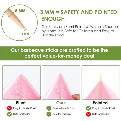 Smores Sticks 36 Long 5 mm Thick, 120 PCS Marshmallow Roasting Smore Sticks Bamboo, Disposable Marshmellow Sticks Camping Heavy Duty SMores Skewers for Outdoor Fire Pits Campfires Hot Dog Sausage