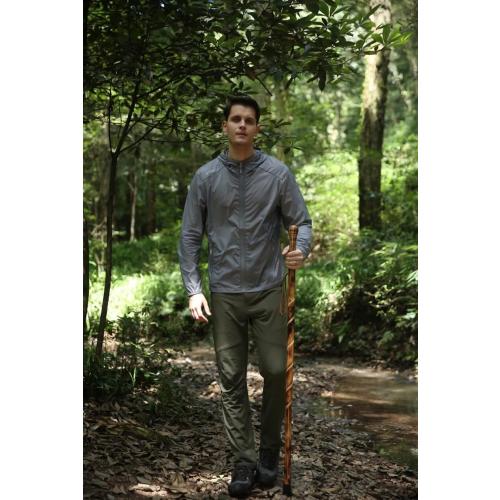 FOREST PILOT Big Ball Head Wooden Walking Stick Nature Color, 48 Inches | Natural Solid Wood, Handcrafted Carving, Twisted Style, Compass, Rubber Tip, Hand Strap