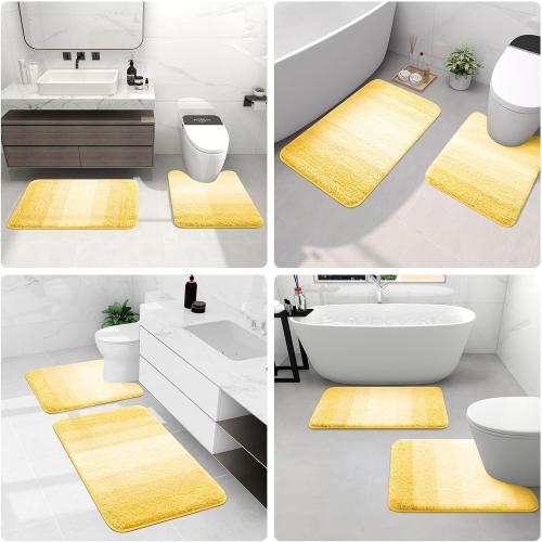 Arotive Microfiber Bathroom Rugs, Shaggy Soft Absorbent Bath Rug, 47x24