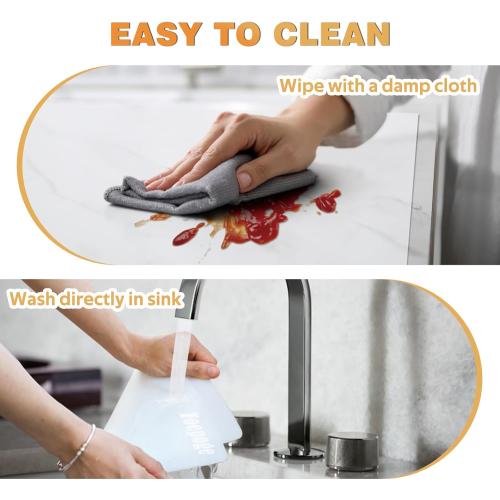 49.2 x 15.7 Large Silicone Mat for Kitchen Counter Protector, Cuttable Silicon Countertop Protector Mat Heat Resistant Mats for Countertop, Cut to Fit Placemat Ship Roll by Foepoge, Translucent