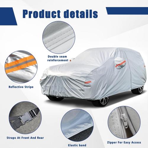 Kayme 6 Layers SUV Car Cover Custom Fit for Subaru Forester（1997-2025） Waterproof All Weather for Automobiles, Outdoor Full Cover Rain Sun UV Protection.Silver