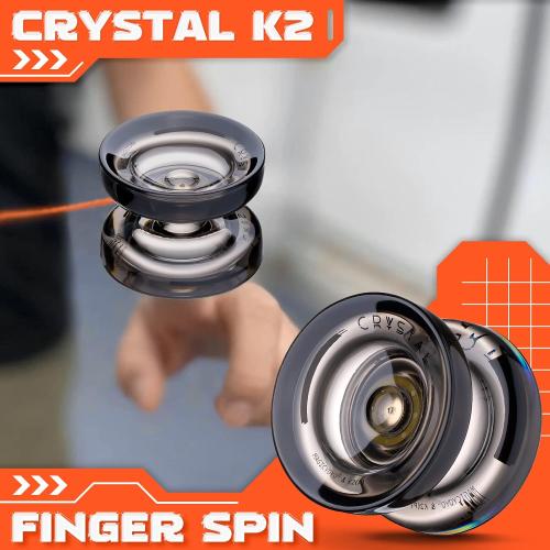 MAGICYOYO K2 Crystal Black Yoyo Professional, Responsive Yoyo for Kids Beginners with Extra Unresponsive Yo Yo Bearing, Pro Plastic Trick Yo Yo for Adults 12 Stings Bearing Removal Tool Storage Bag