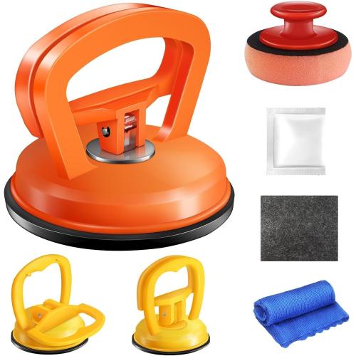Dent Puller,Car Dent Puller 3 Pack Dent Remover Tool Suction Cup Dent Puller Dent Removal Kit for Car and Dent Repair Kit for Car Body,Tiles Lifting,Objects Moving,Screen (Yellow White)