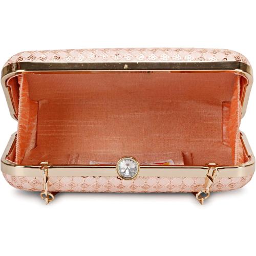 LONGING TO BUY Hand Crafted Designer Box Clutch - Zari Embroidery For Women