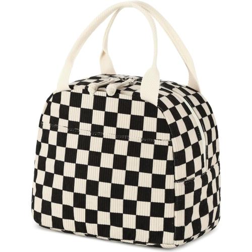 Bluboon Lunch Bag for Women Men Cute Corduroy Lunch Tote Bags Reusable Insulated Lunch Box Large Capacity Reusable Insulated Cooler for Work Picnic or Travel