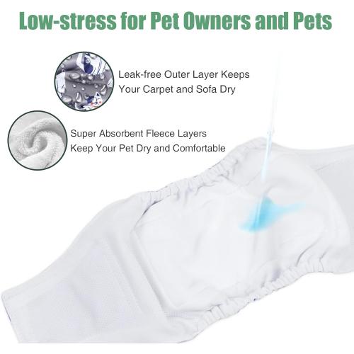 Size S wegreeco Washable Male Dog Belly Band (Stylish Pattern)- Pack of 3 - Washable Male Dog Belly Wrap, Dog Diapers Male (Cool & Sweet Cat)