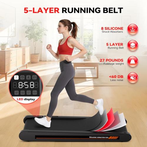 Freepi Walking Vibration Pad,3 in 1 Treadmill for Home,Portable Walking Treadmill Pad with Vibration Plate
