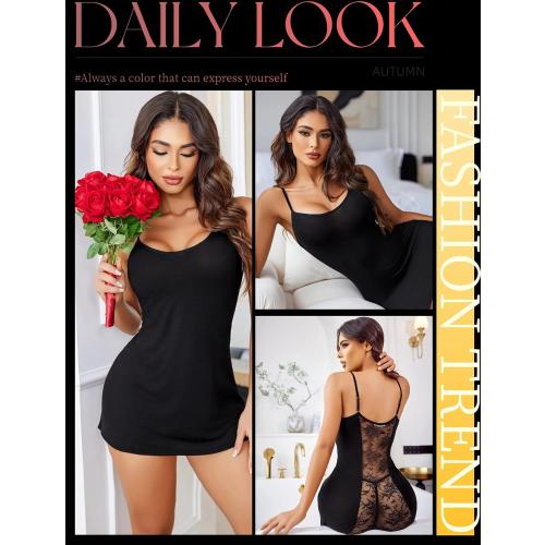 Size L Avidlove Lingerie for Women Sexy Nightgown Lace Nightie V-Neck Babyoll Chemise Sleepwear