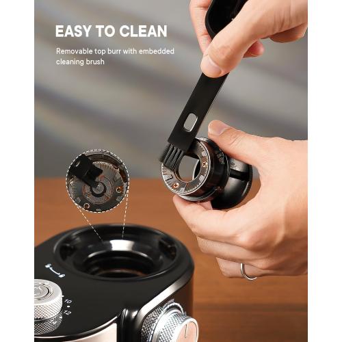 SHARDOR Electric Burr Coffee Grinder 2.0, Automatic Coffee Bean Grinder for Home Use, Adjustable Burr Mill with 16 Precise Settings for Espresso & French Press, Glossy Black