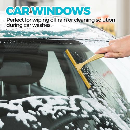 ALFLOD 12 Shower Squeegee for Glass Doors, Tile Walls, Car Windows, Gold