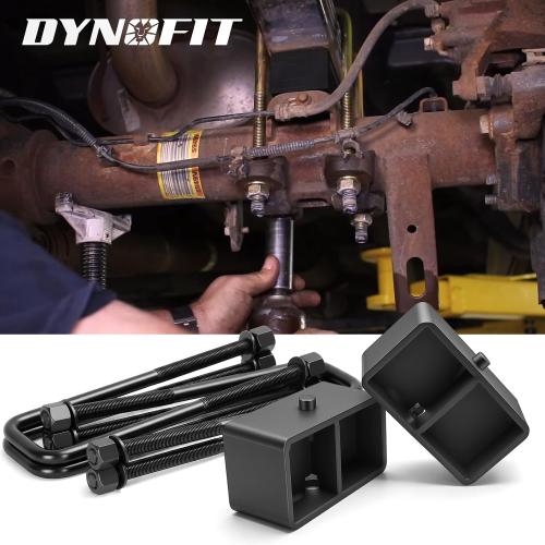‼️colors may vary and may have missing pcs ‼️dynofit 3 Inch Rear Lift Blocks for Silverado 1500 Sierra 1500 2WD 4WD(2007-2024), Leveling Block Kit Compatible with Chevy GMC Pickup, Square Leaf Spring Axle Ubolt Kit