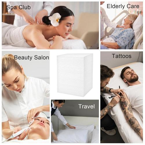 200 Piece Disposable Massage Table Sheets 31 x 71 - Non-Woven Fabric Bed Covers for Spa, Massage, Beauty & Tattoos - Breathable, Hygienic (White)