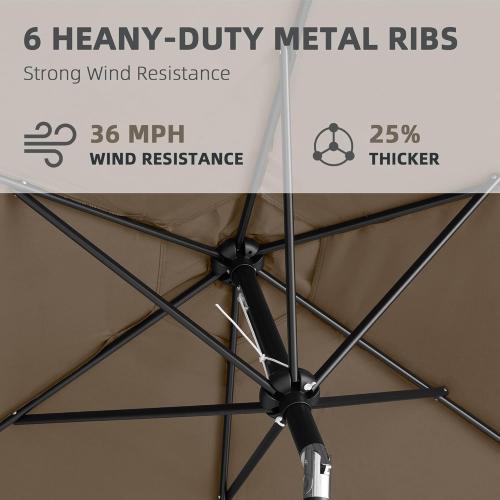 9FT Outdoor Patio Umbrella with Push Button Tilt and Crank