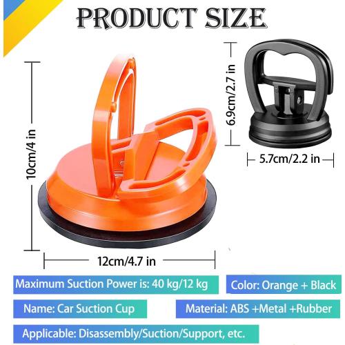 Car Dent Puller,Powerful Car Dent Puller, Car Dent Removal Kit,Dent Remover Tool for Car Dent Repair, Glass, Screen, Tiles Lifting and Objects Moving (Orange Black)