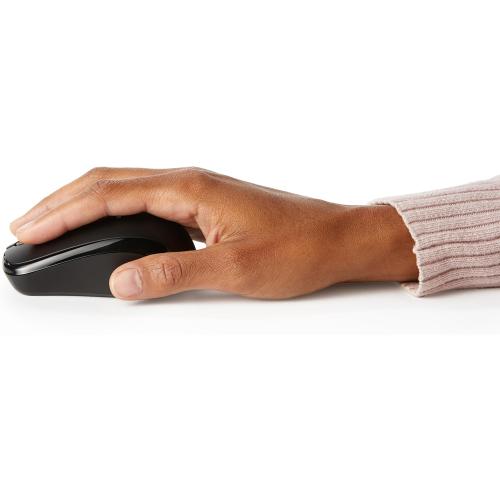 Amazon Basics 2.4 GHz Wireless Optical Computer Mouse with USB Nano Receiver, Portable, No Wires, Smooth Tracking, Multi-Device Compatibility, Black