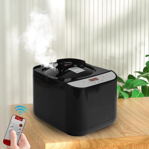 PEEKO Larger Sauna Steamer 4L, 1500W Steam Generator,Steamer Pot with Remote Control, Steam Cup, Timer, 16 Levels, 7.7”x 12.5”x9.1”，