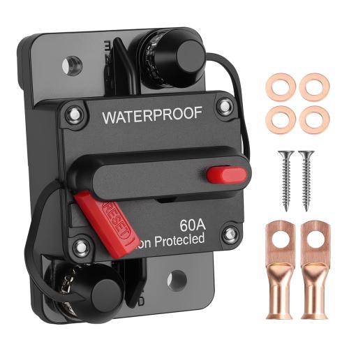 60A Marine Circuit Breaker 12V-48V Manual Reset for Trolling Motor