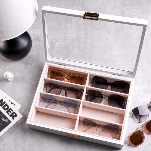 ProCase Wooden Sunglasses Organizer Trays for Men Women, Storage Box for Eyewear