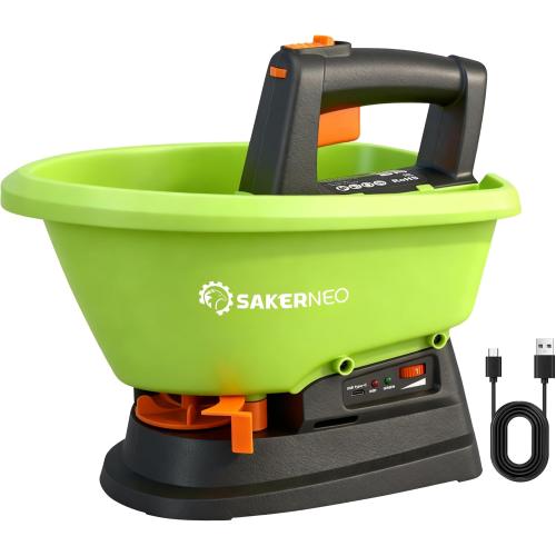 Handheld Lawn Spreader - 7.2V Battery Powered Seed & 135° Fertilizer Spreader, 3L Large Capacity for 6400 Sq.Ft, 7 Settings & 5 Angles, Rechargeable Grass Seeder for Even Lawn Care