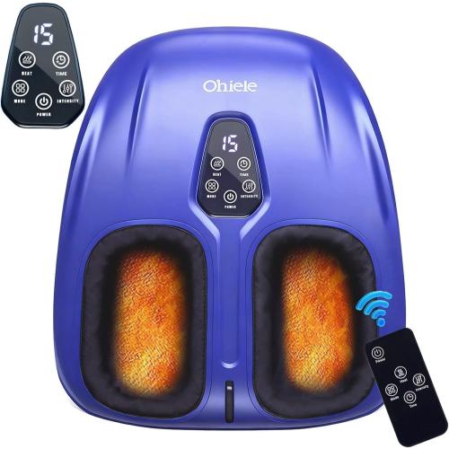 Foot Massager with Heat,Shiatsu Deep Kneading Massager for Plantar Fasciitis, Foot Massage Machine with Multi Massage Modes & Remote Control for Pain Relief(Blue Purple) USED