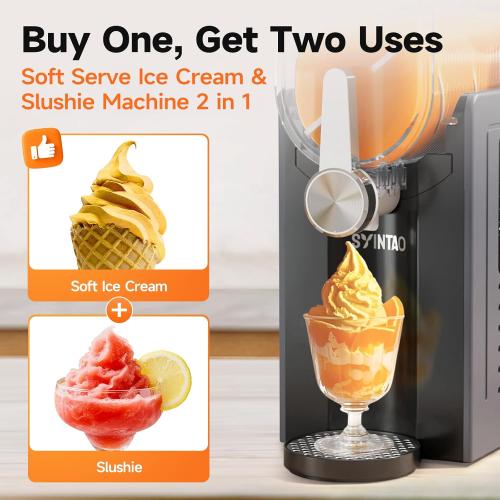 Slushie Machine for Home, Soft Serve Ice Cream Machine, 88oz Vessel Slushy Machine with 6 Preset Programs, Frozen Drink Maker for slush, Margaritas, Smoothie, Frappés, Milkshakes, and More