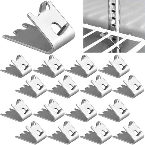 920158 Freezer Shelf Clip,Stainless Steel Shelf Clip for Refrigerator,Freezer Cooler Shelf Support,Replacement Shelf Square Buckles Clips (16)
