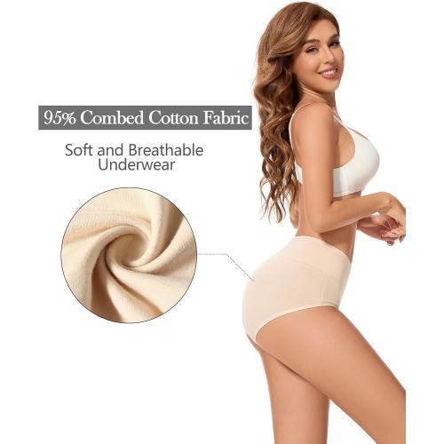 Size 5 CAILECOTTON Womens Underwear Cotton Briefs for Women Plus Size Panties for Women Pack 2/5