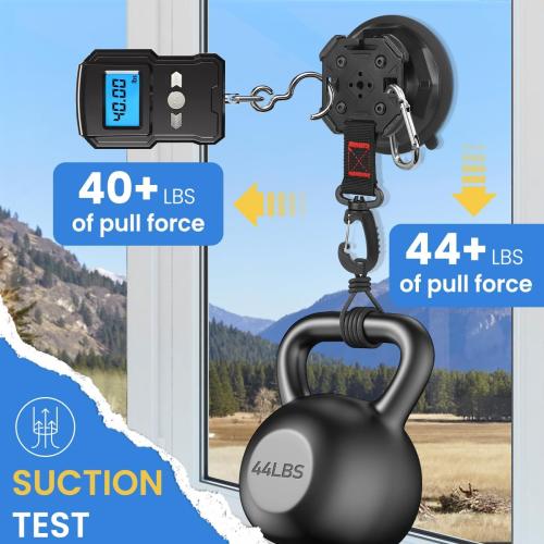 2/4Pcs Upgrade Heavy Duty Rotating Vacuum Suction Cups Anchor Hooks with 2/4Pcs Buckles,Large Hook Suction Cup Hangers,Strong Suction Cup Hook for RV Awning Camping,Window Suction Cups with Hook