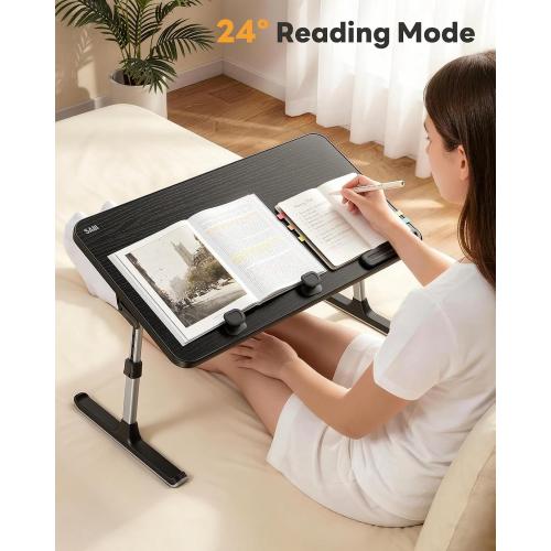 SAIJI Height & Angle Adjustable Lap Desk Laptop Stand for Bed