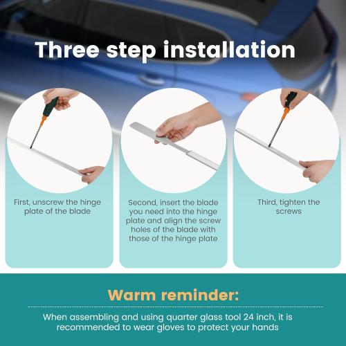 Quarter Glass Removal Tool - 24-Inch Automotive Quarter Glass Removal Tools, Quarter Glass Removal For Automotive Glass Maintenance And Replacement, Suitable For Cut Broadband Polyurethane