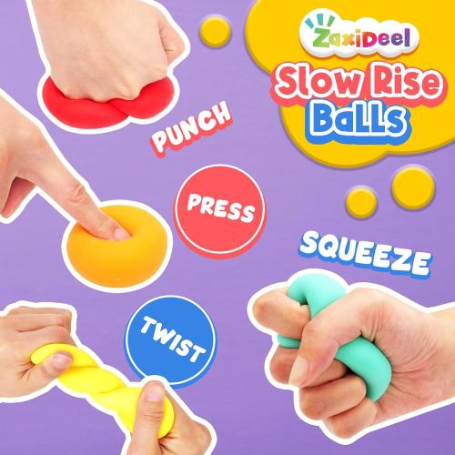 Squishy Stress Balls for Kids - 6 Pack Dough Squishy Fidget Toys for Anxiety Relief, Classroom Prize Party Favors Bulk Toys, Goodie Bags Stuffer for Kids, Easter Basket Stuffers for Boys Girls