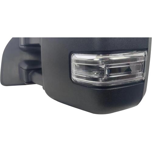 Driver Left Side Door Towing Mirror Power and Heated with Signal Light and BLIS Textured and Chrome Back Cover For Ford F-150 F-250 F-350 F-450 F-550 Super Duty from 2017 to 2020