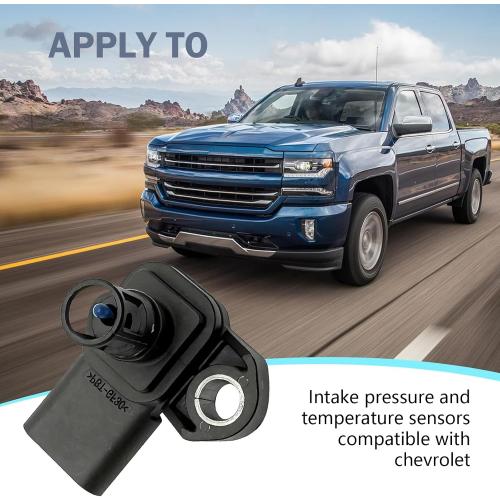 Shakas Manifold Absolute Pressure Map Sensor, Automotive Intake Pressure Sensor, Retrofit Replacement OEM #12681993 12670600 12707766 5S15725 Part, Compatible with GMC Chevrolet (Black)