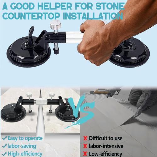 Laminate Floor Gap Repair Tool, Pro Countertop Alignment Clamps, Adjustable Granite Seam Setter with Vacuum Suction Cups, for Granite, Marble, Stone, Slab and Glass