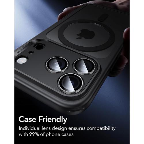 ESR Camera Lens Protector for iPhone 17 Pro Max/17 Pro/16 Pro Max/16 Pro/15 Pro Max/15 Pro/14 Pro Max/14 Pro, Ultra-tough HD Individual Lens Protectors, Ultra-thin Tempered Glass, 1 Pack, Clear