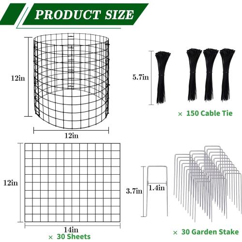 Adnee 10 Packs Wire Plant Protector from Animals - 12 H X 12 D Metal Mesh Plant Cage Covers - Sturdy Garden Bunny Barricades Chicken Wire Cloche for Plants Shrubs Vegetables Flowers