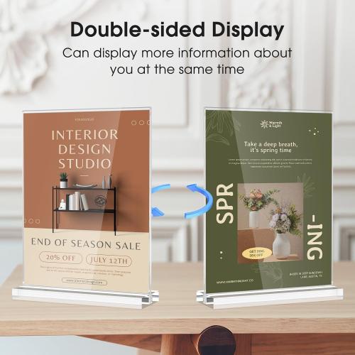 MaxGear Acrylic Sign Holder 8.5 x 11 Double Sided Menu Holder, 1 Pack