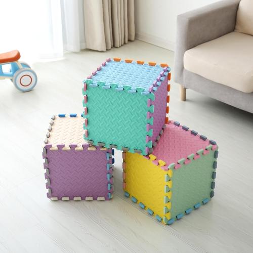 16 Tiles Foam Play Mat for Baby, Soft & Safe EVA Foam Mats for Floor, Square Baby Play Mat, Kids Foam Puzzle Floor Mat, Play Mat for Playpen(White/Loli Pink)