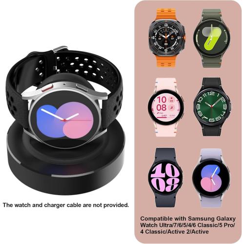 HALLEAST Galaxy Watch 7/6/5/4 Charger Stand, Charging Dock Holder with Weighted Aluminum Alloy Base, Galaxy Watch Ultra/6 Classic/5 Pro/4 Classic/Active 2 & Active, No Charger