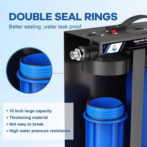 RV Water Filter System,5-Stage Water Filtration for Rvs and Campers, 0.01 Micron Filters Out Sediments, Chlorine, Vocs, Heavy Metals, Odors for Travel Trailers, Boats, 1 Inlet/Outlet